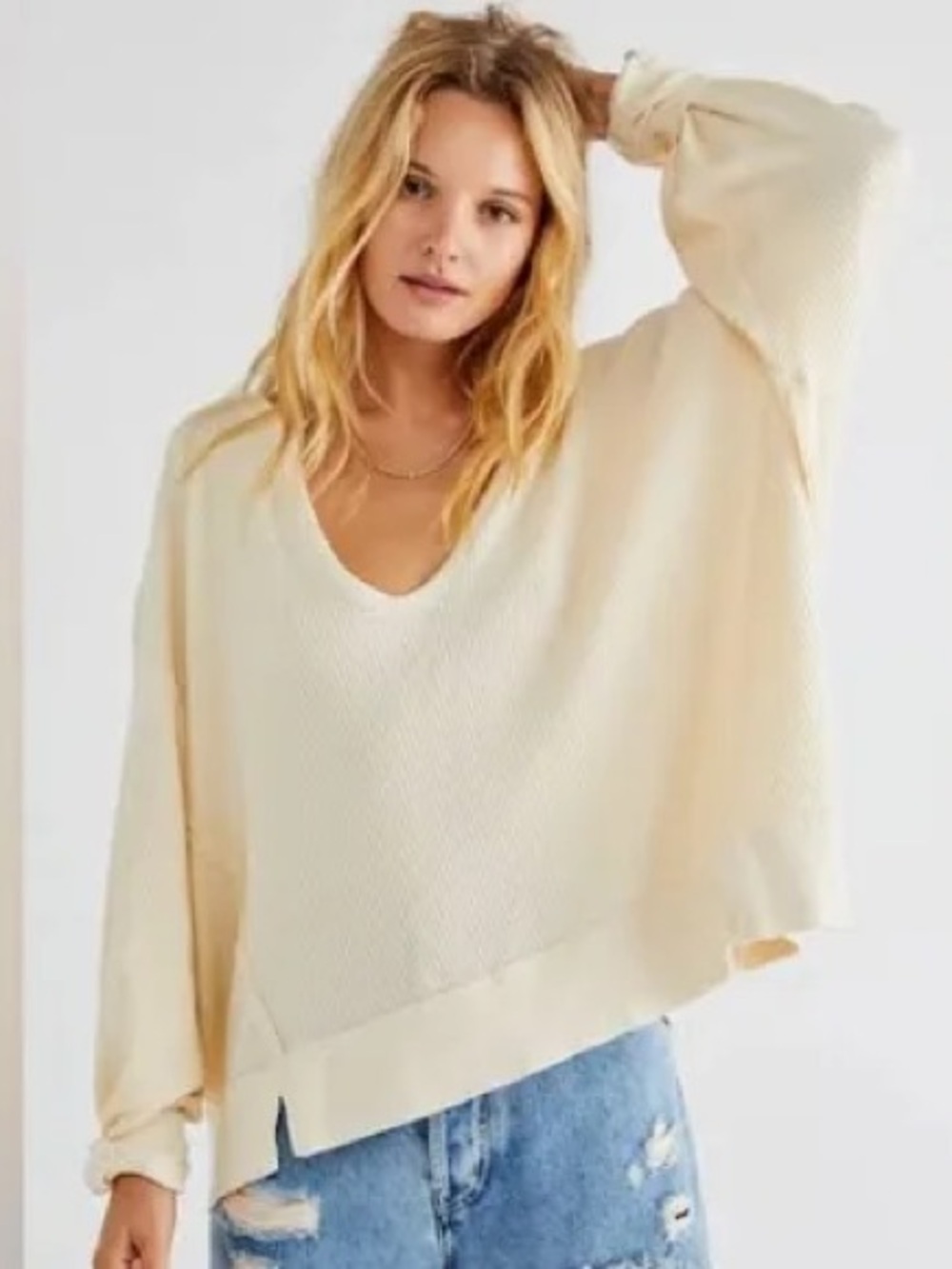 Free People We The Free "Santa Clara" cream thermal top